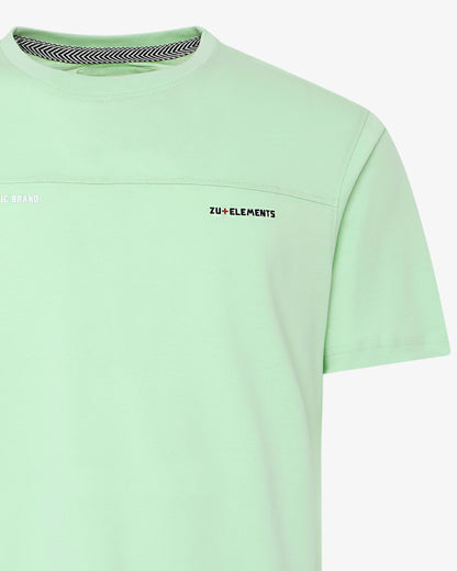 T-shirt con taglio sul petto e micrologo