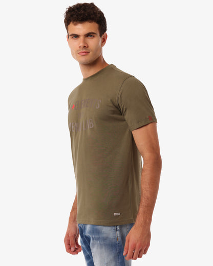 T-shirt con ricamo su manica