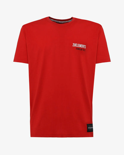 T-shirt con micrologo e stampa sul retro