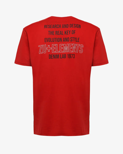 T-shirt con micrologo e stampa sul retro