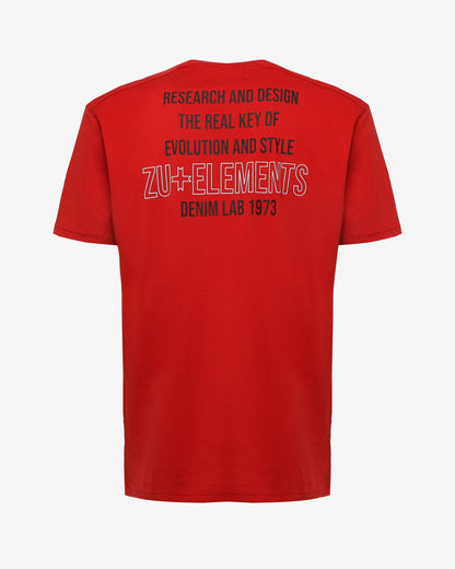 T-shirt con micrologo e stampa sul retro