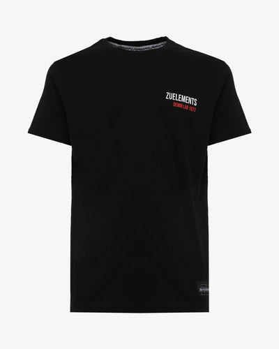 T-shirt con micrologo e stampa sul retro