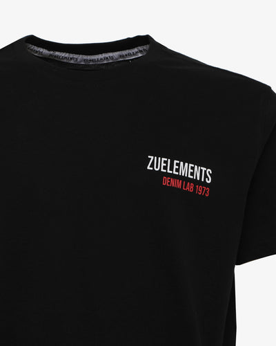 T-shirt con micrologo e stampa sul retro