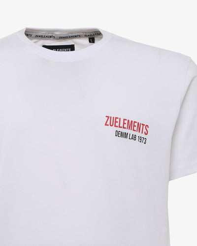 T-shirt con micrologo e stampa sul retro