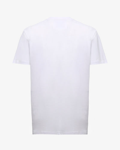 T-shirt con micrologo e stampa sul retro