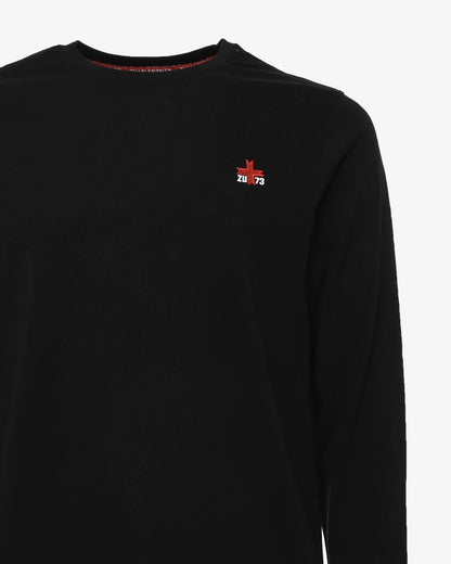 T-shirt manica lunga con micrologo stampato