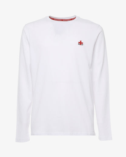 T-shirt manica lunga con micrologo stampato