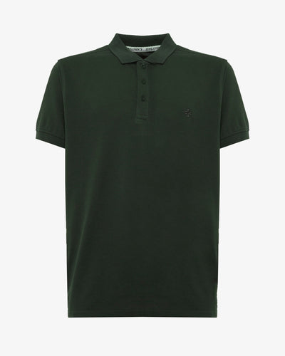 Polo in piquet con logo ricamato e dettagli sul fondo