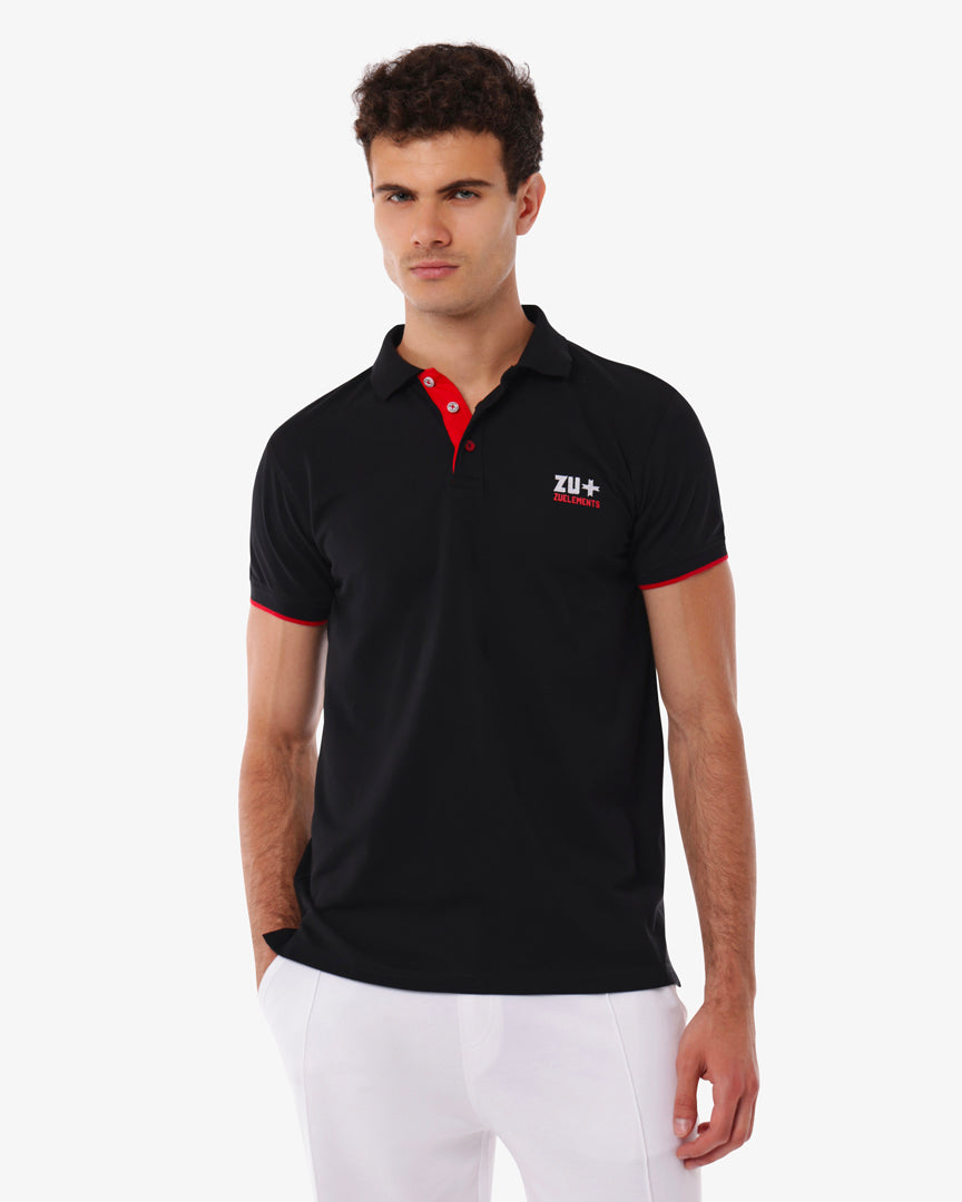 Polo piquet con dettagli sul collo