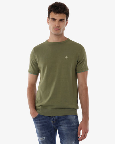 T-shirt in maglia maniche corte girocollo