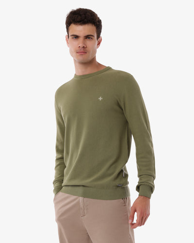 Maglia girocollo con polsini