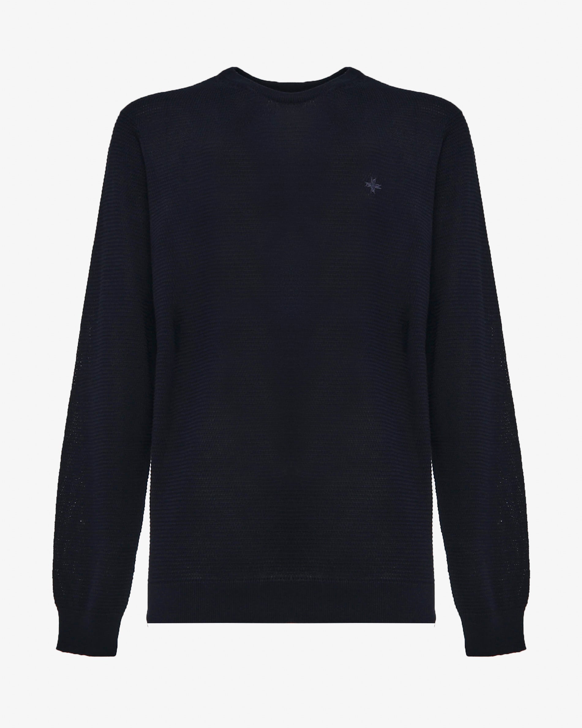 Maglia girocollo con logo ricamato