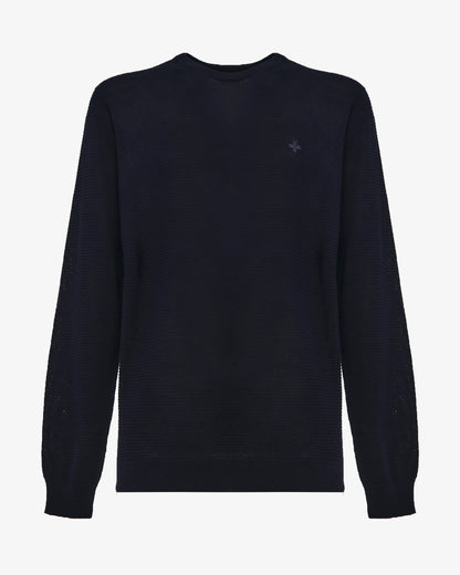 Maglia girocollo con logo ricamato
