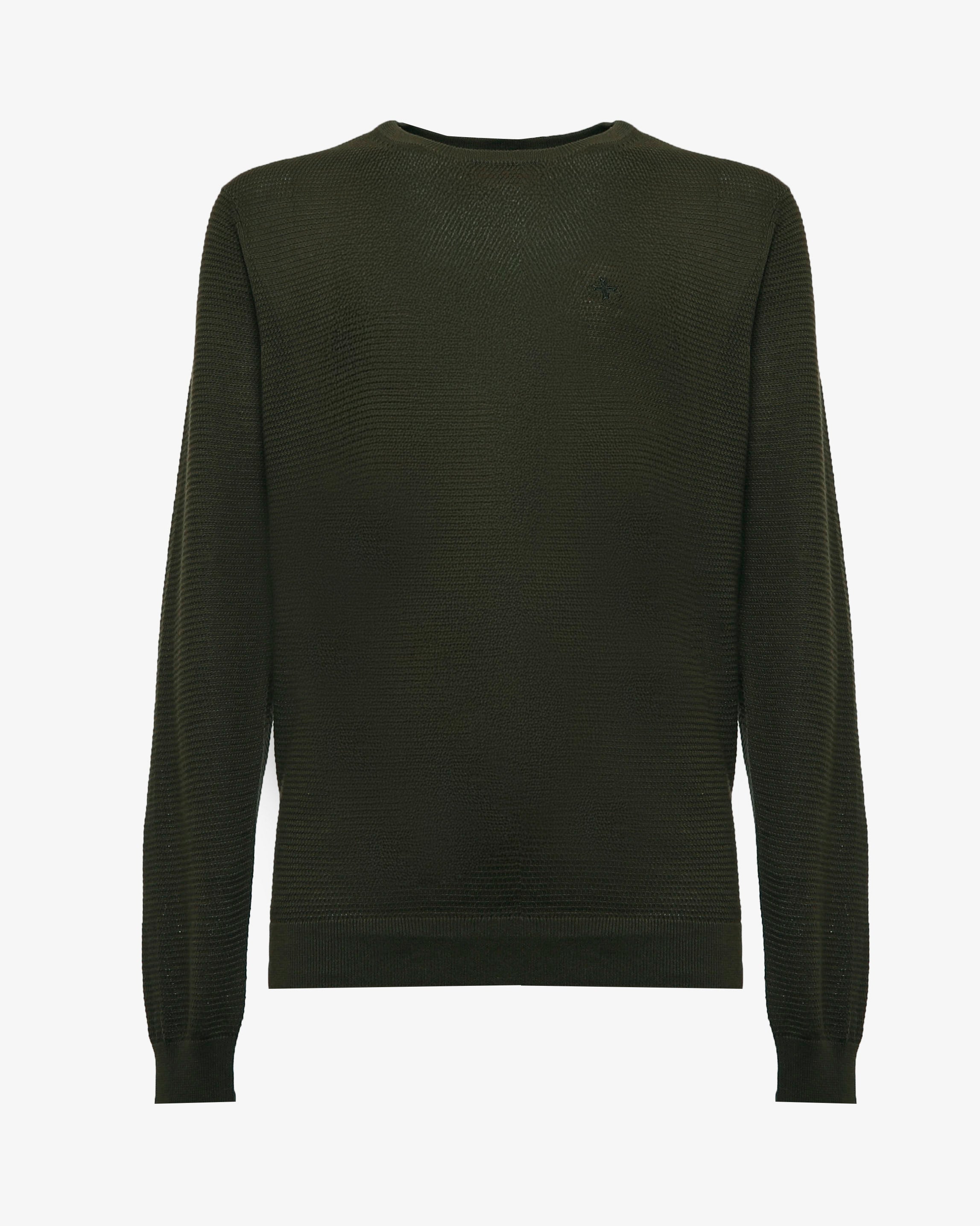 Maglia girocollo con logo ricamato