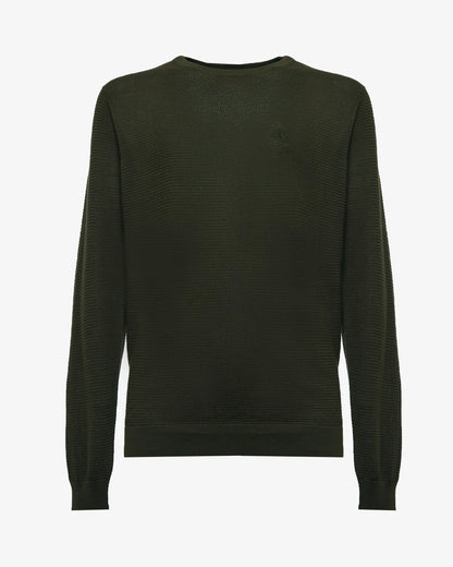 Maglia girocollo con logo ricamato