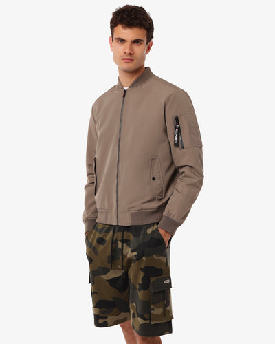 Bomber aviatore in twill con tasche a pattina