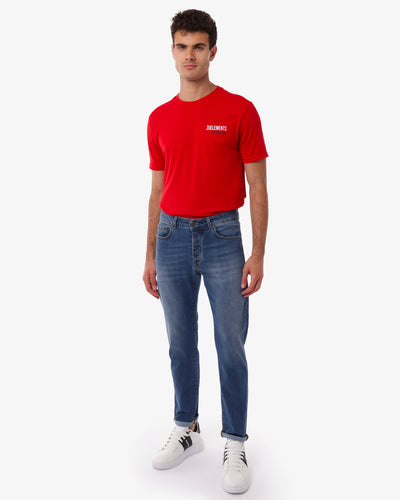 Jeans slim fit blu medio