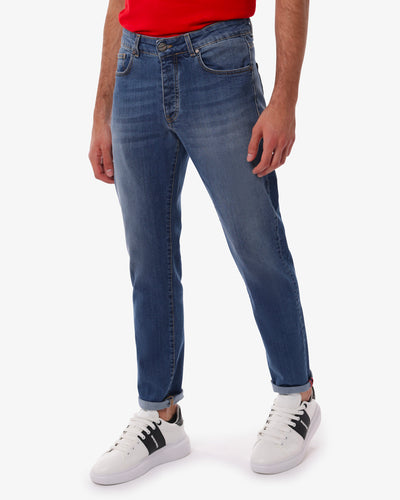Jeans slim fit blu medio
