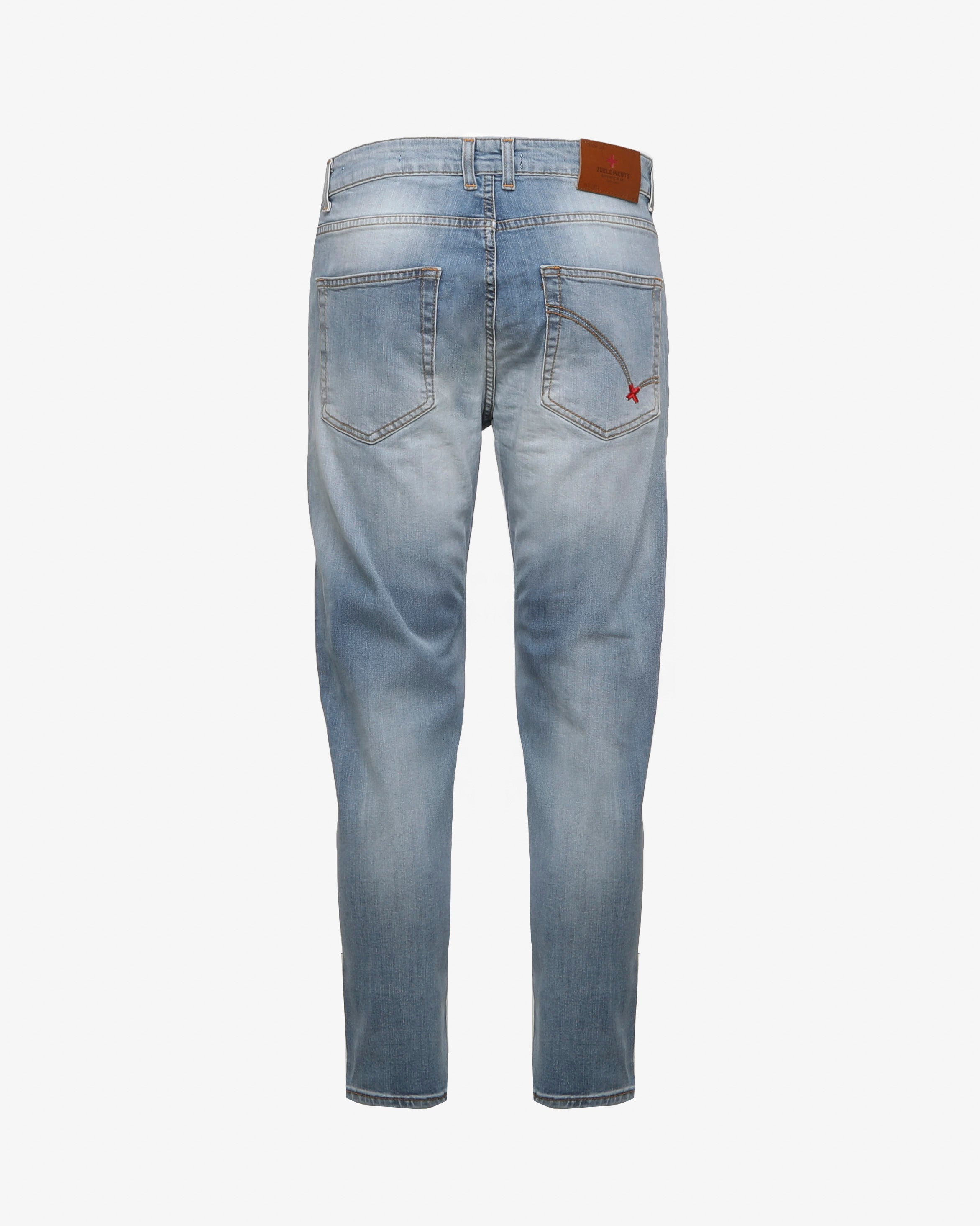 Jeans cropped capri fit blu medio