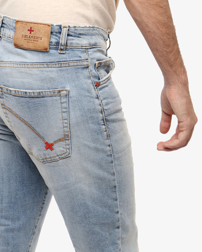 Jeans cropped capri fit blu medio