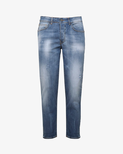 Jeans cropped capri fit blu chiaro