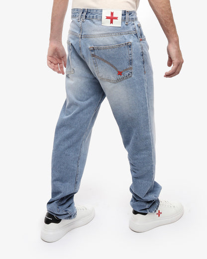 Jeans relaxed fit blu medio