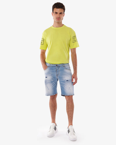 Bermuda jeans relaxed fit stone bleach