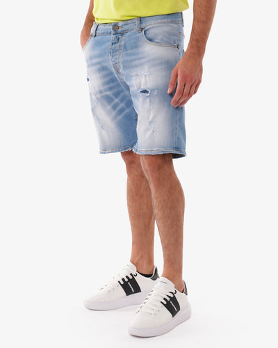 Bermuda jeans relaxed fit stone bleach