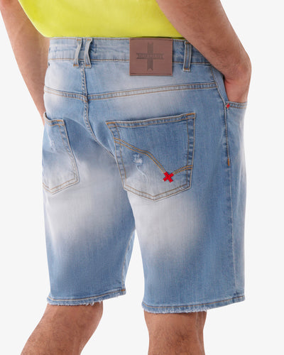 Bermuda jeans relaxed fit stone bleach