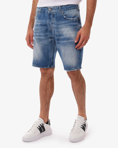 Bermuda jeans relaxed fit medium blue