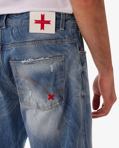 Bermuda jeans relaxed fit medium blue