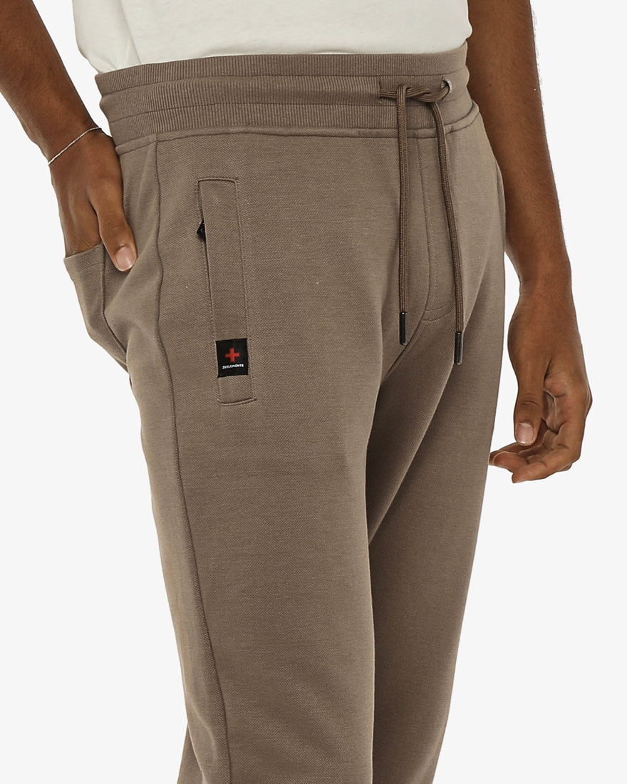 Pantaloni felpa in piquet con tasche con zip