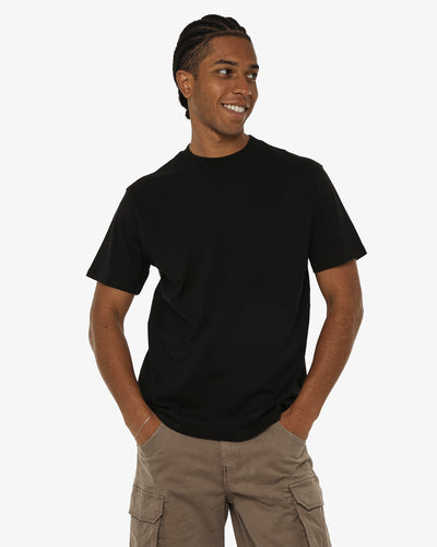 T-shirt girocollo maniche corte con stampa logata lato cuore e sul retro