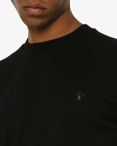 T-shirt girocollo maniche corte, logo stampato lato cuore in tono e stampa sul dietro