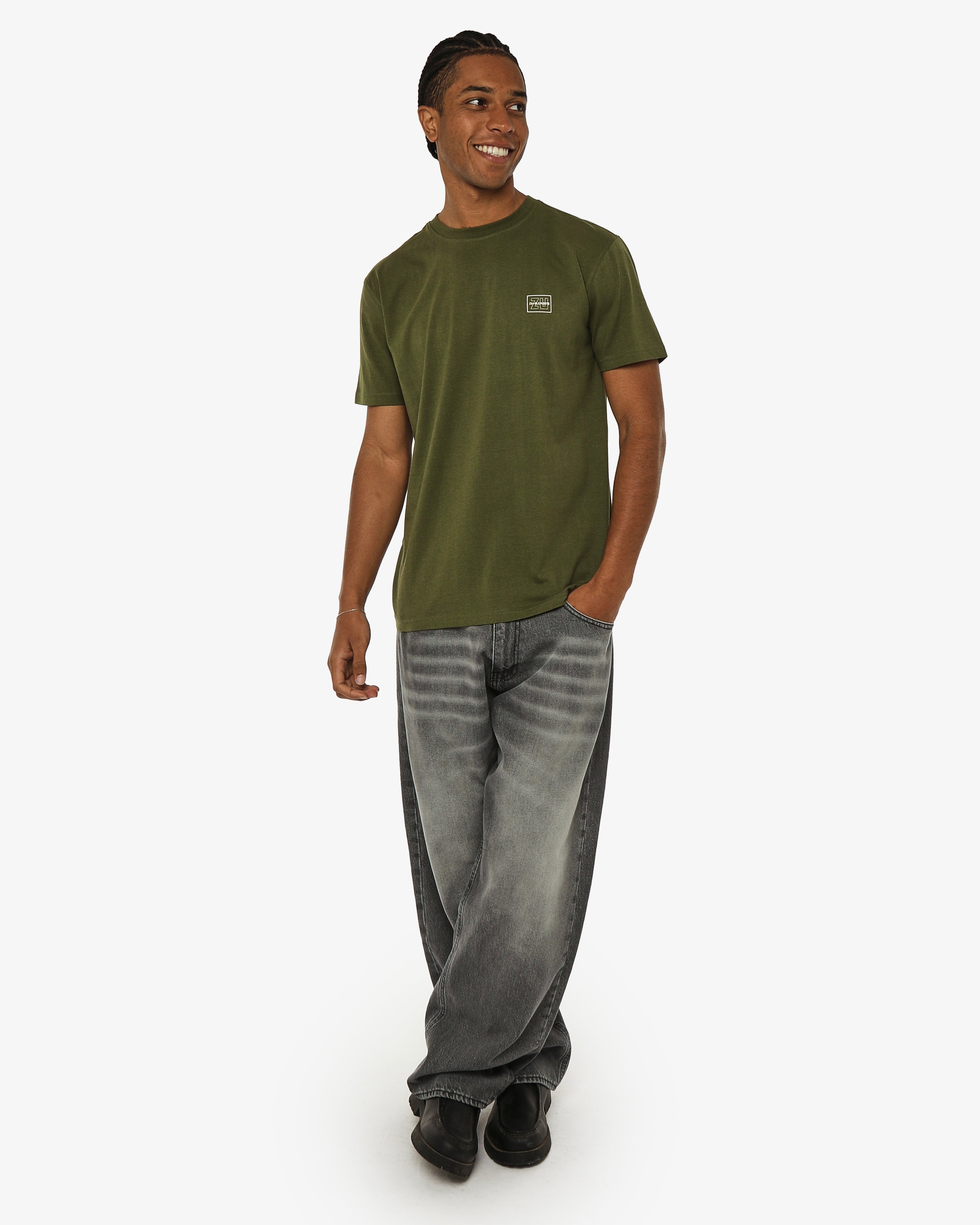 T-shirt girocollo maniche corte, stampa lato cuore e sul dietro – Optical Black