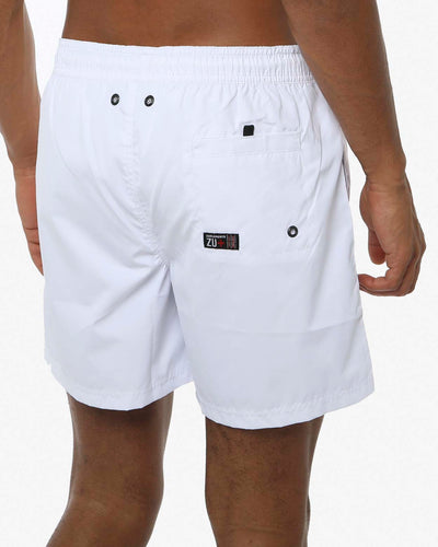 Costume da bagno con tasca posteriore e logo a contrasto