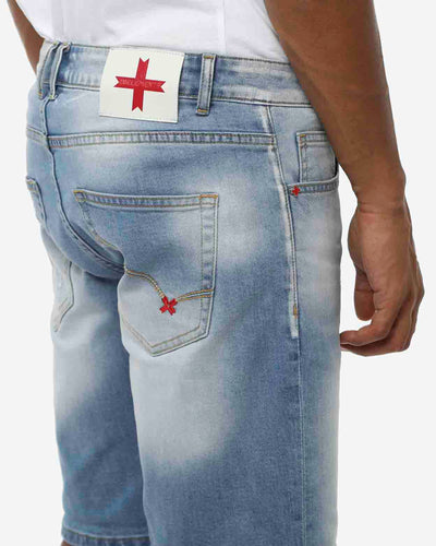 Bermuda jeans in tono light blue