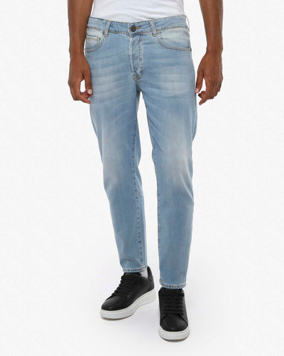 Jeans capri fit Cocker in tono stone bleach