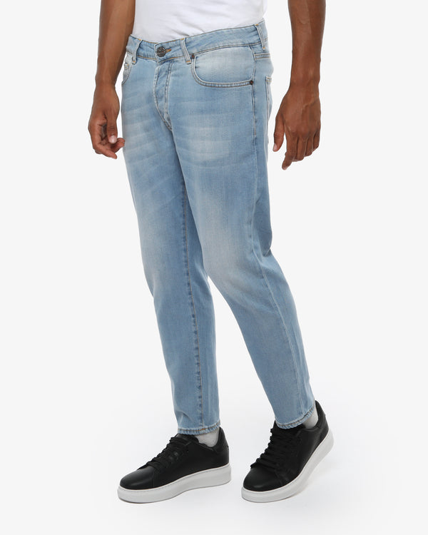 Jeans capri fit Cocker in tono stone bleach