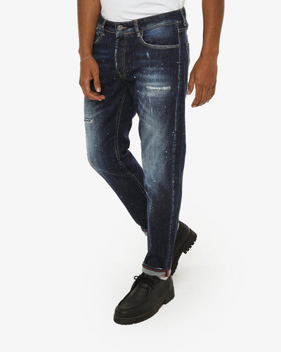 Jeans slim fit Sammy dark blue con piccoli strappi