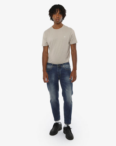 Jeans capri fit Cocker in tono sand blue