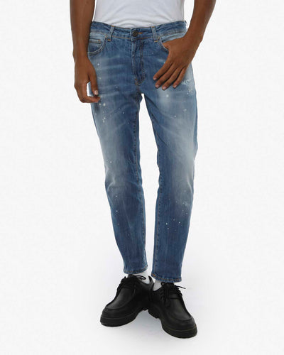 Jeans capri fit Cocker in tono medium blue