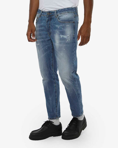 Jeans capri fit Cocker in tono medium blue