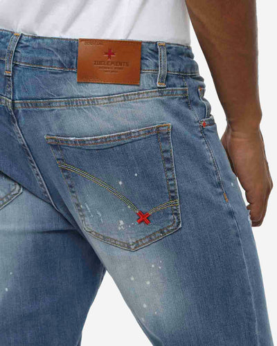 Jeans capri fit Cocker in tono medium blue