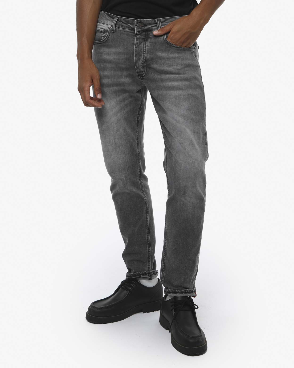 Jeans slim fit Sammy in tono light grey