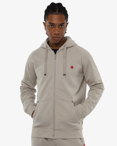 Felpa Carbon con cappuccio e zip