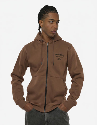 Felpa con cappuccio e zip, ricamo e stampa sul retro