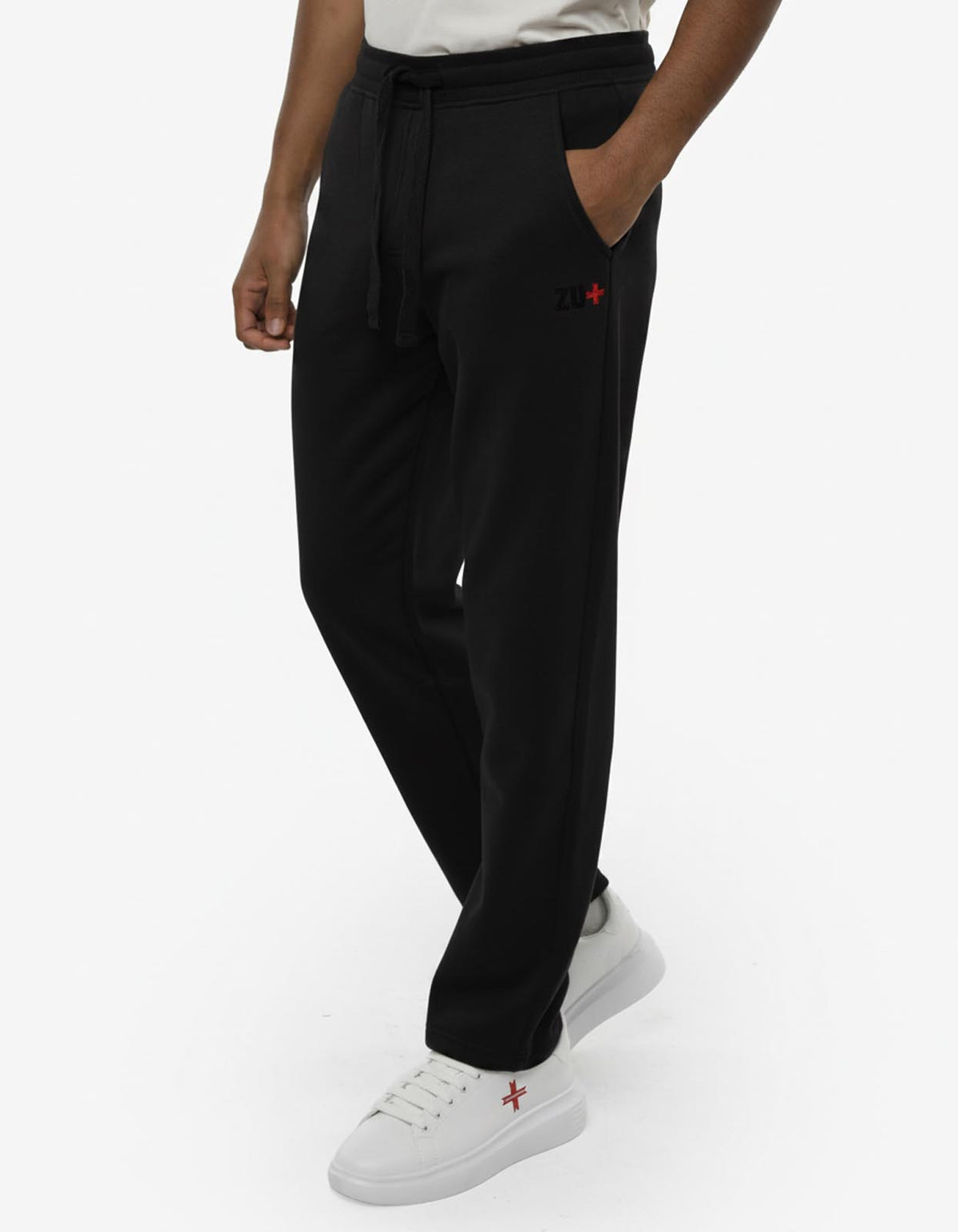 Pantaloni in felpa relaxed fit con ricamo a contrasto
