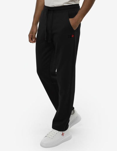 Pantaloni in felpa relaxed fit con ricamo a contrasto