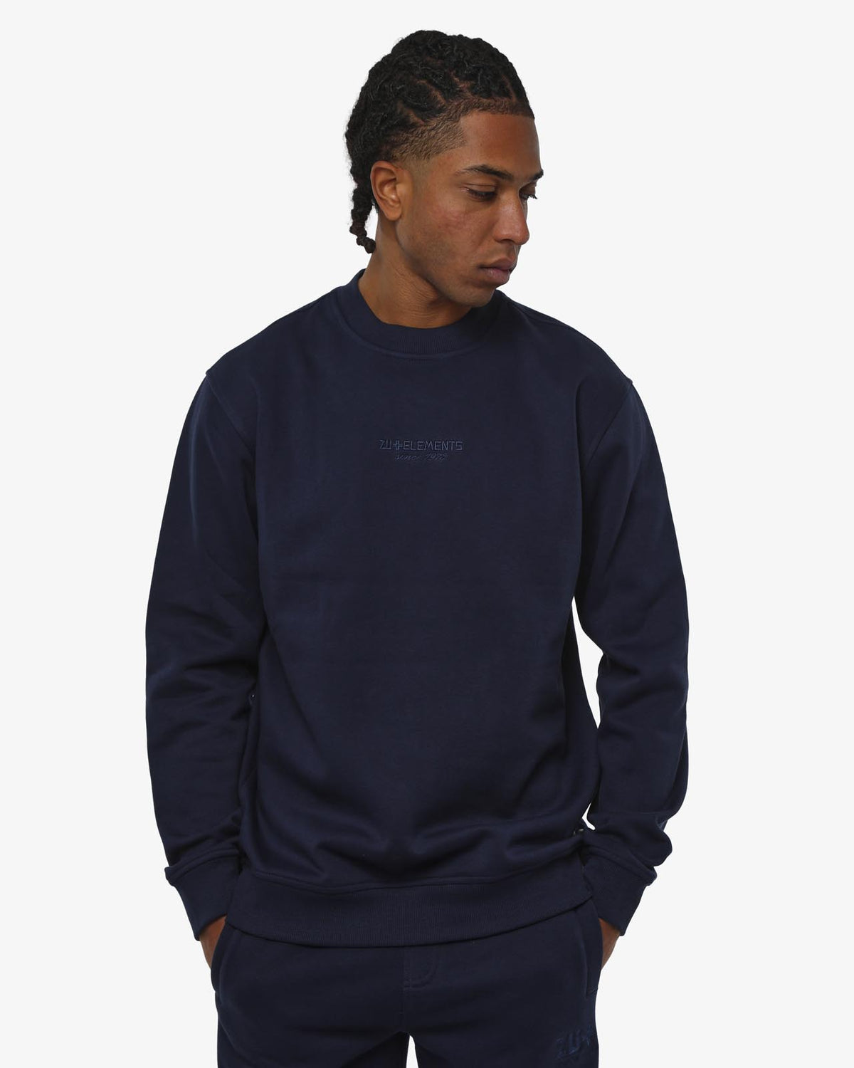 Felpa girocollo relaxed fit con ricamo in tono